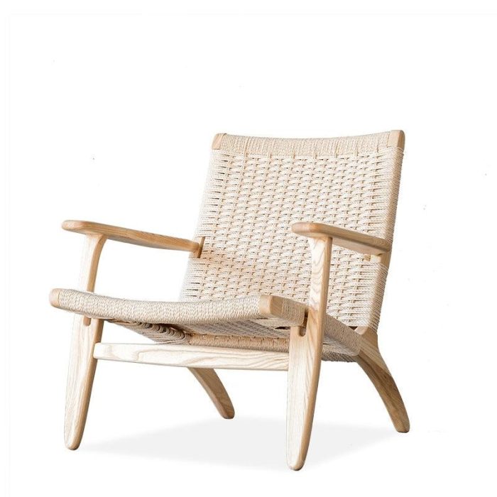Kojii- Solid Ash Wood & Kraft Paper Rope Armchair ?? Reading Chair