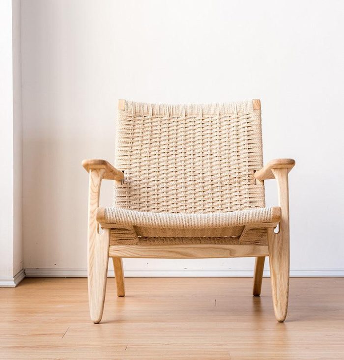 Kojii- Solid Ash Wood & Kraft Paper Rope Armchair ?? Reading Chair - Image 5