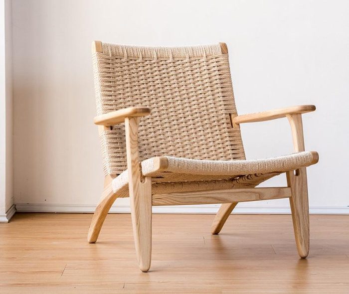 Kojii- Solid Ash Wood & Kraft Paper Rope Armchair ?? Reading Chair - Image 6