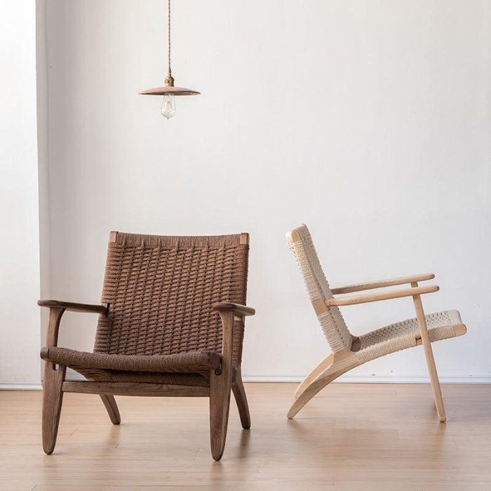 Kojii- Solid Ash Wood & Kraft Paper Rope Armchair ?? Reading Chair - Image 7