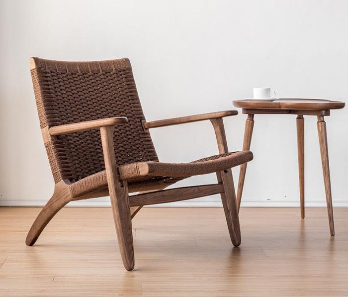 Kojii- Solid Ash Wood & Kraft Paper Rope Armchair ?? Reading Chair - Image 8