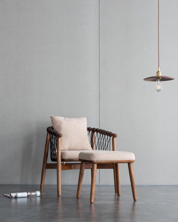 Rikuto - Solid Ash Wood & Cotton Armchair??Reading Chair - Image 4