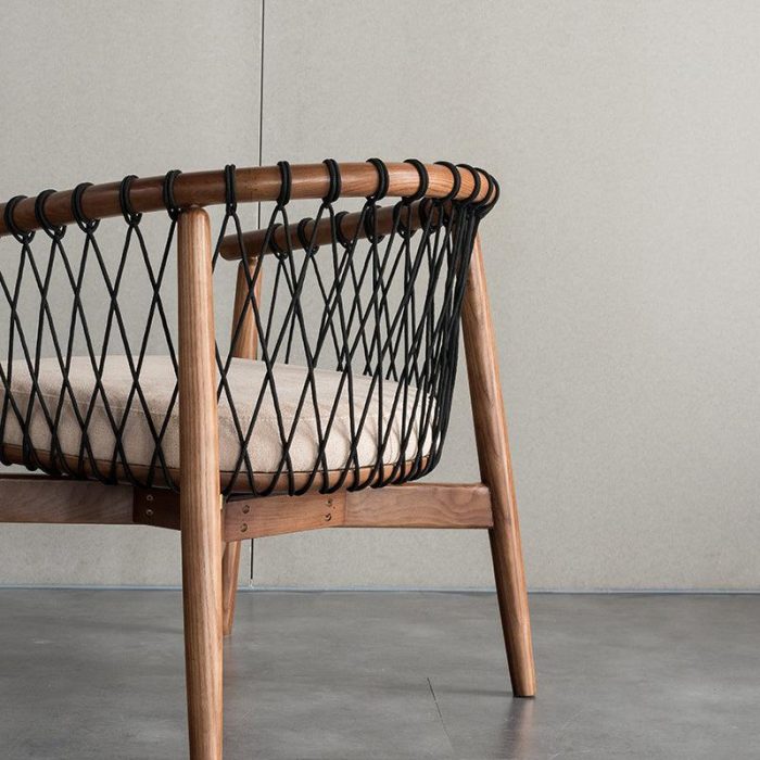 Rikuto - Solid Ash Wood & Cotton Armchair??Reading Chair - Image 3