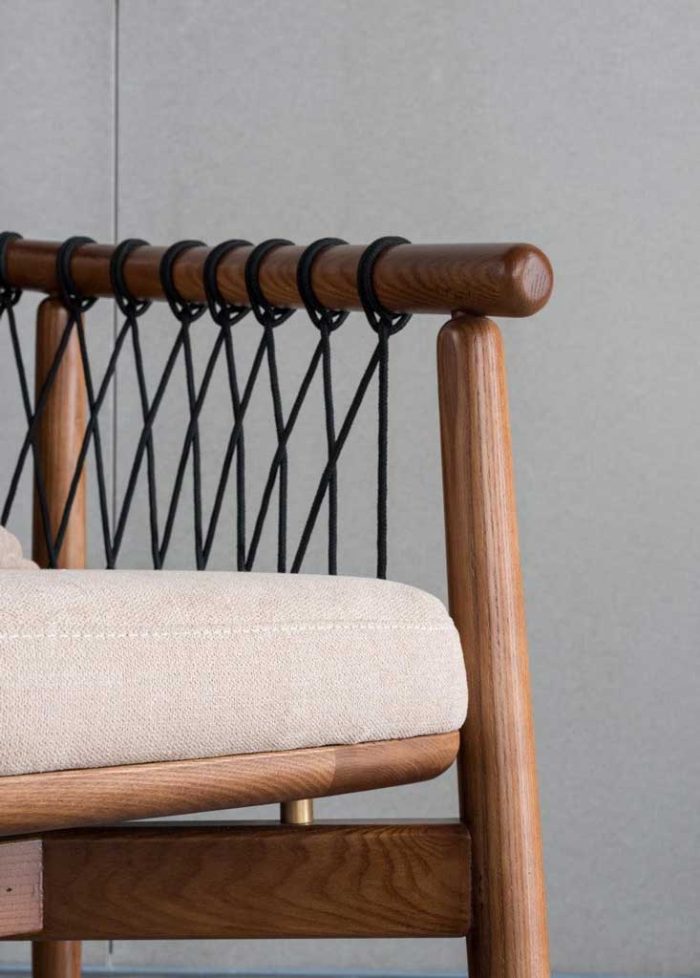 Rikuto - Solid Ash Wood & Cotton Armchair??Reading Chair - Image 9
