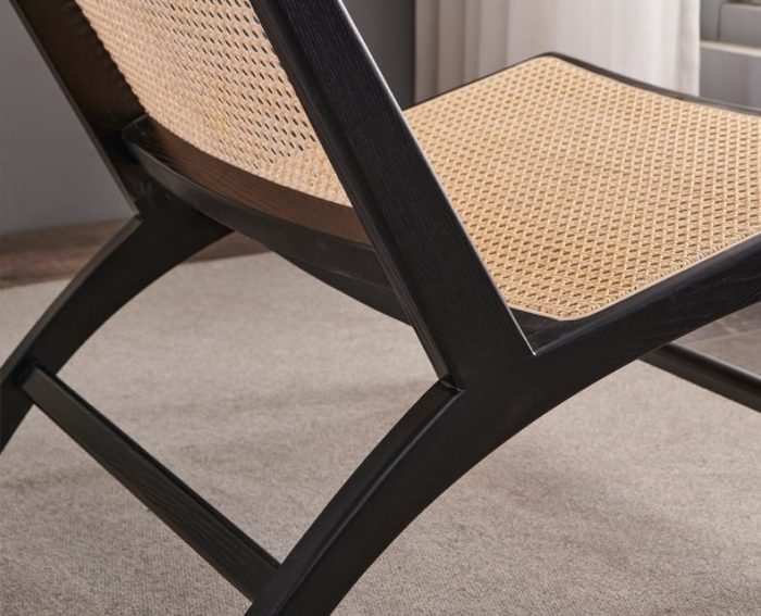Tomomi- Solid Ash Wood & Rattan Armchair ?? Reading Chair - Image 8