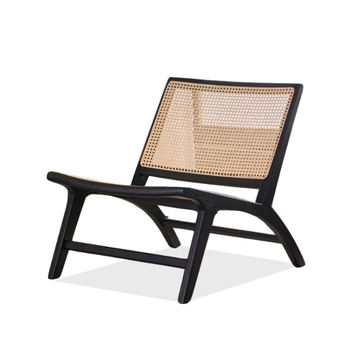 Tomomi- Solid Ash Wood & Rattan Armchair ?? Reading Chair