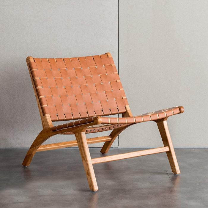 Tomomi- Solid Ash Wood & Leather Armchair ?? Reading Chair - Image 4