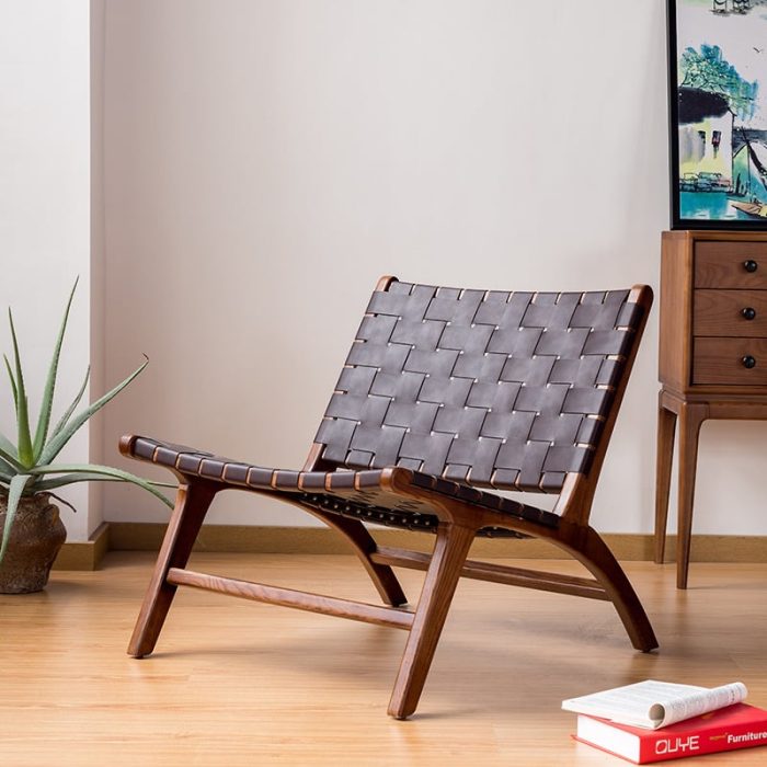 Tomomi- Solid Ash Wood & Leather Armchair ?? Reading Chair - Image 5