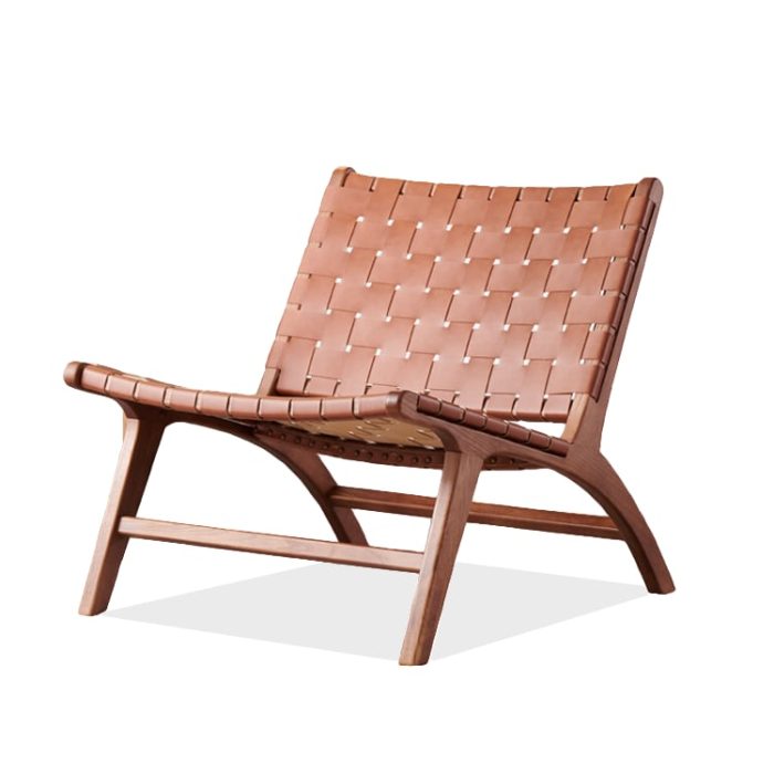 Tomomi- Solid Ash Wood & Leather Armchair ?? Reading Chair