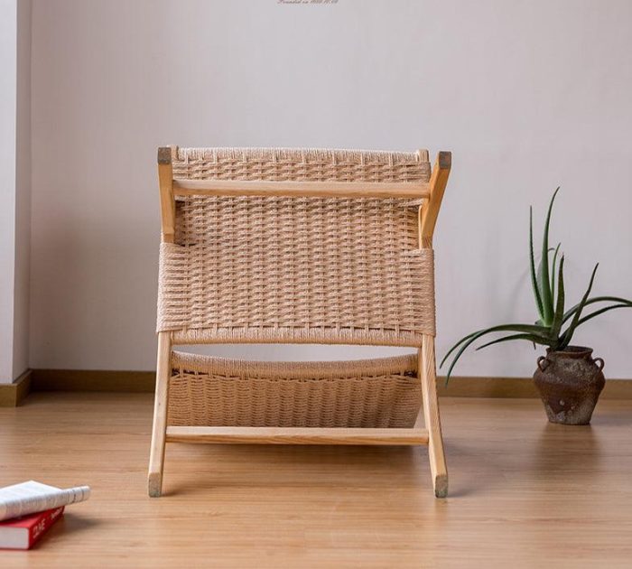 Tomomi- Solid Ash Wood & Kraft Paper Rope Armchair ?? Reading Chair - Image 4