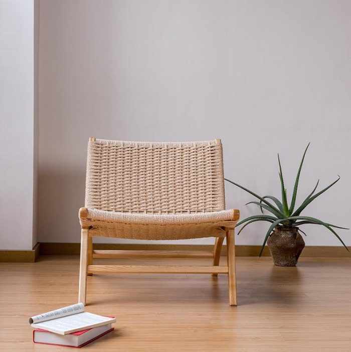 Tomomi- Solid Ash Wood & Kraft Paper Rope Armchair ?? Reading Chair - Image 5