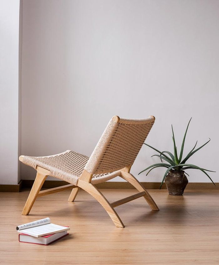 Tomomi- Solid Ash Wood & Kraft Paper Rope Armchair ?? Reading Chair - Image 6